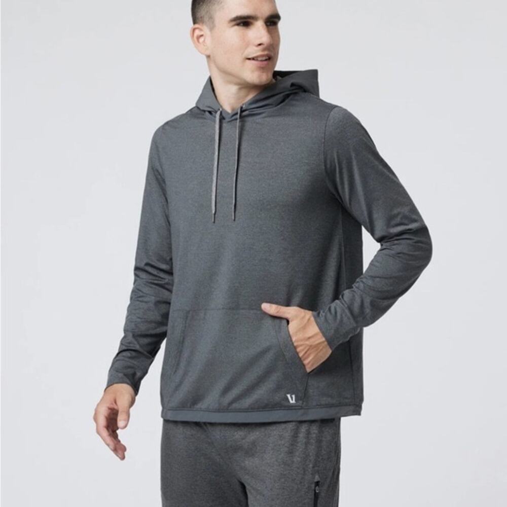 Vuori Men's Sunday Element Hoodie in Charcoal Heather Size XXL